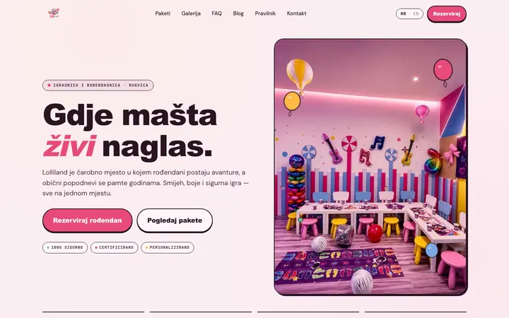 Home page of Lolliland (lollilandrodendaonica.hr)